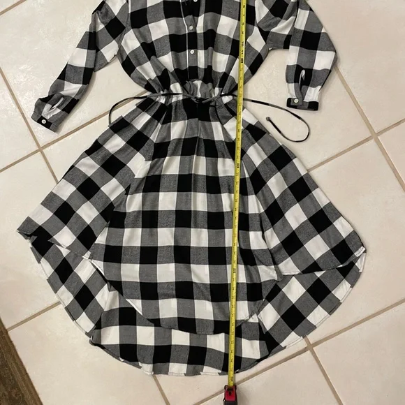 Gap black/white plaid flannel dress. Size S. - Picture 2 of 8